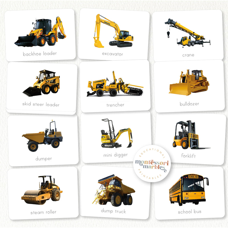 Big Machines Flash Cards