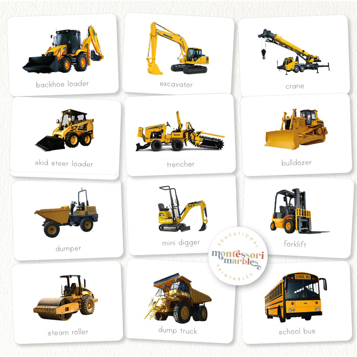 Big Machines Flash Cards