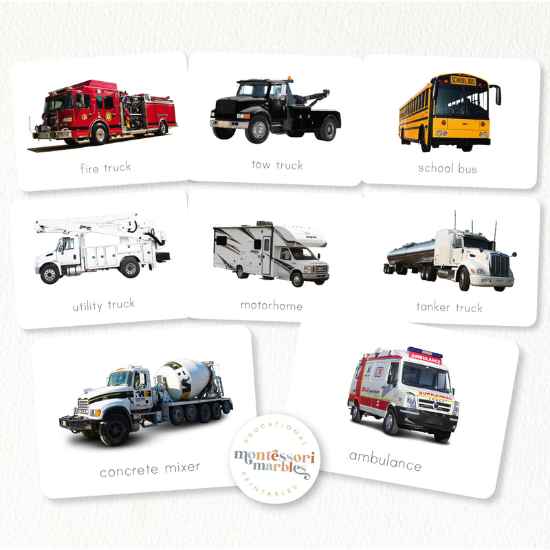 Big Machines Flash Cards