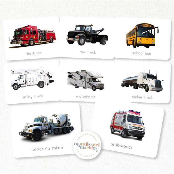 Big Machines Flash Cards