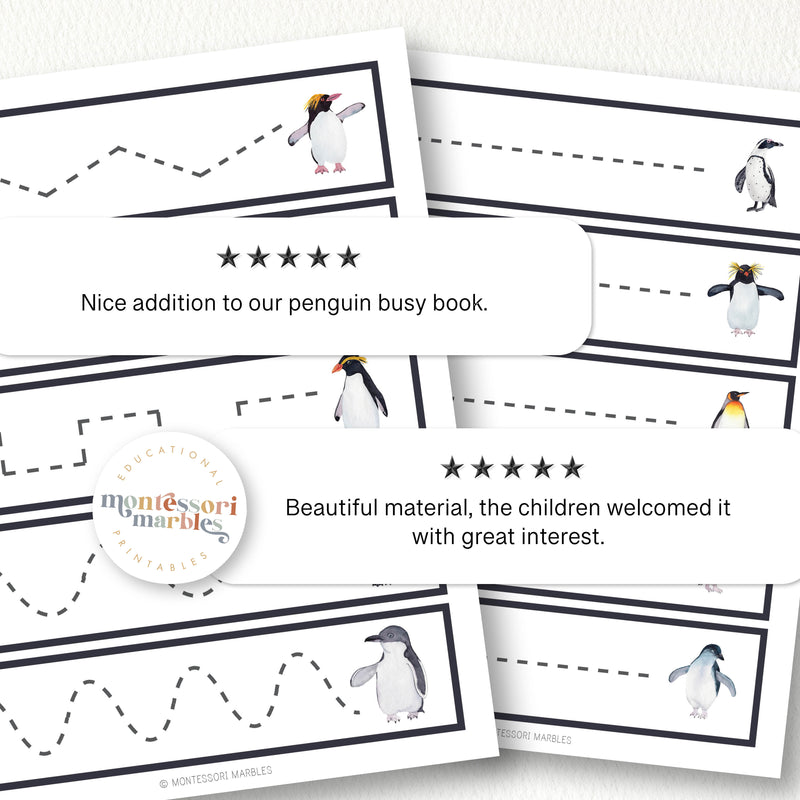 Penguins Cutting Strips