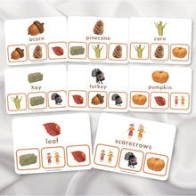 Load image into Gallery viewer, Thanksgiving &amp; Fall Picture Matching Clip Cards
