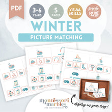 Load image into Gallery viewer, Winter Picture Matching Clip Cards

