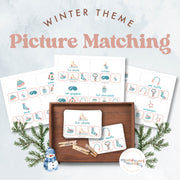 Winter picture matching clip cards for visual skills — ages 3-6