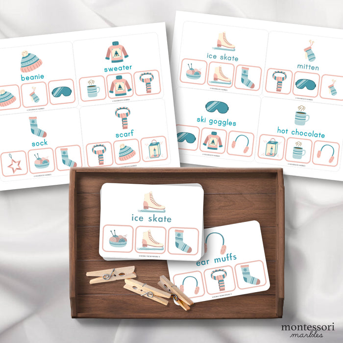 Winter Picture Matching Clip Cards