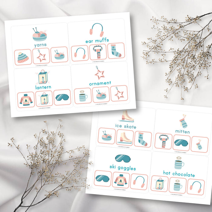 Winter Picture Matching Clip Cards