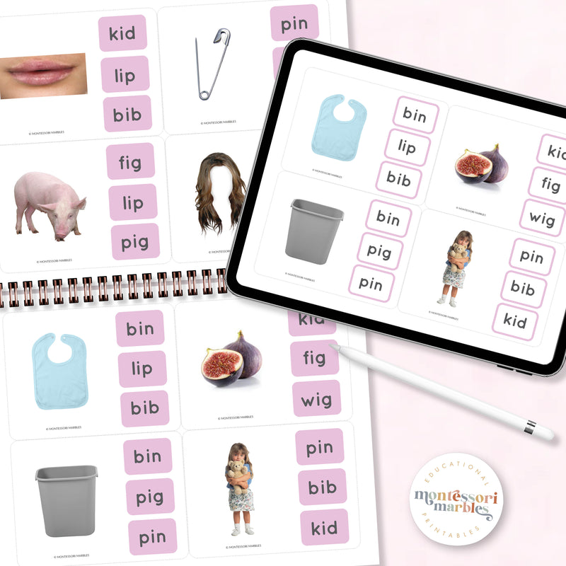 Montessori Pink Series Name the Objects Bundle