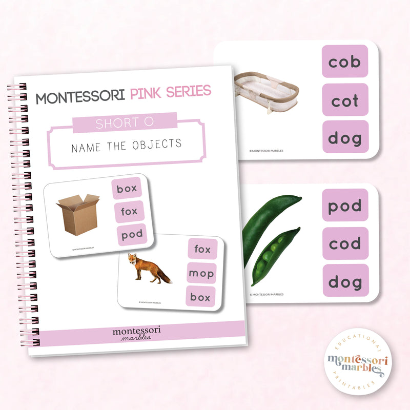 Montessori Pink Series Name the Objects Short O