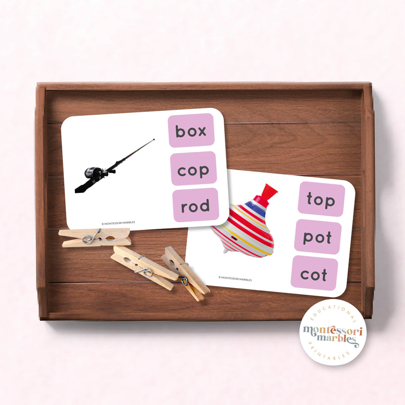 Montessori Pink Series Name the Objects Short O