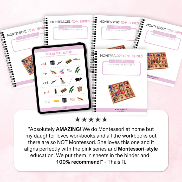 Montessori Pink Series Mega Bundle - 11 Printable Reading Activities for Early Learners (Ages 3-6)