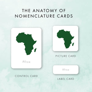 Continents Nomenclature Cards