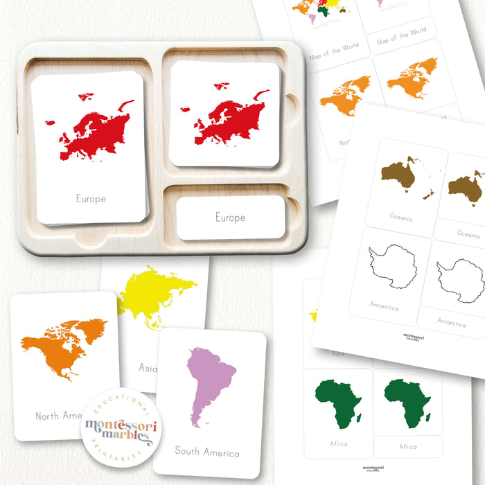 Continents Nomenclature Cards