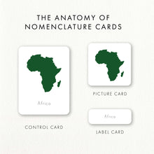 Load image into Gallery viewer, Continents Nomenclature Cards
