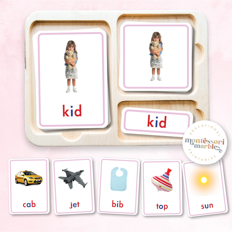 Montessori Pink Series Nomenclature Cards