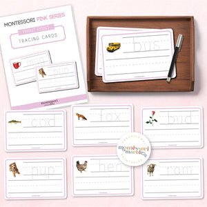 Montessori Pink Series Tracing Cards