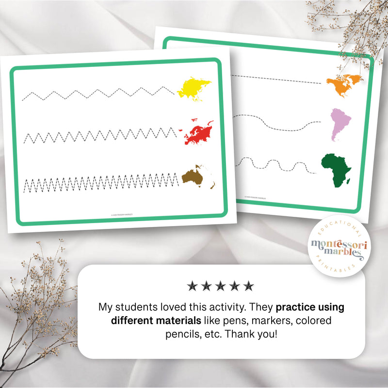 Continents Tracing Activity