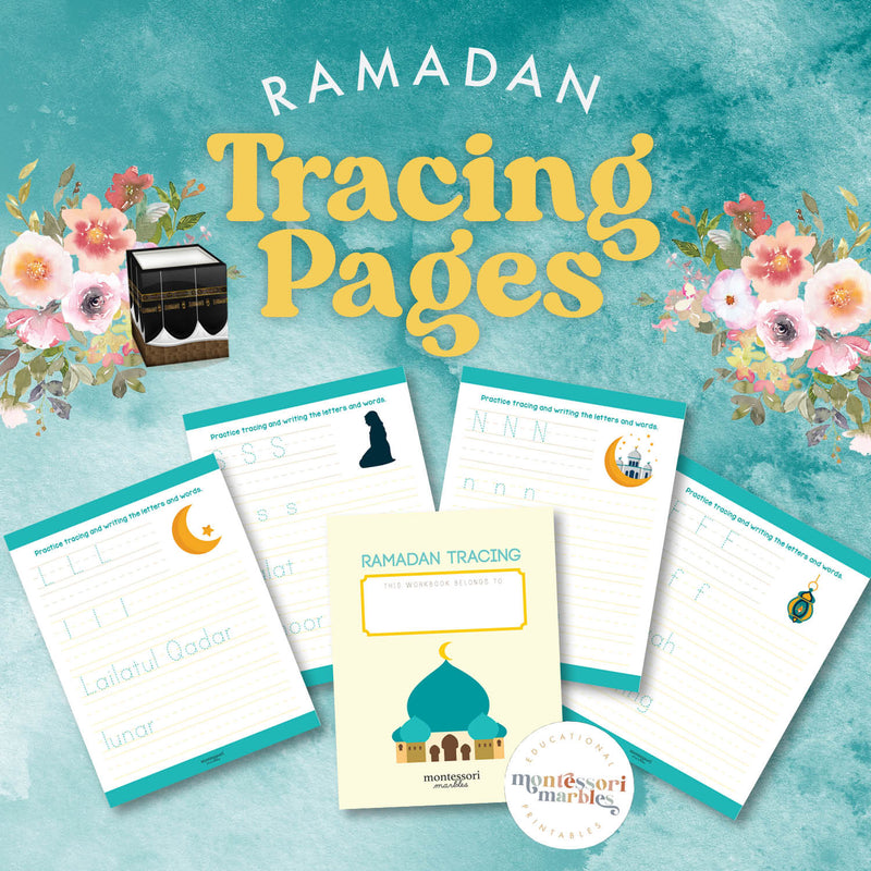 Ramadan alphabet vocabulary handwriting workbook — ages 3-6