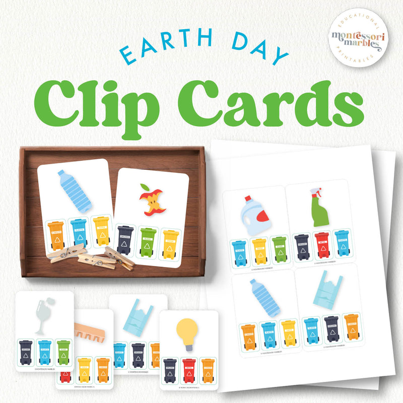 Earth Day ecology clip cards for matching activities—environmental awareness practice