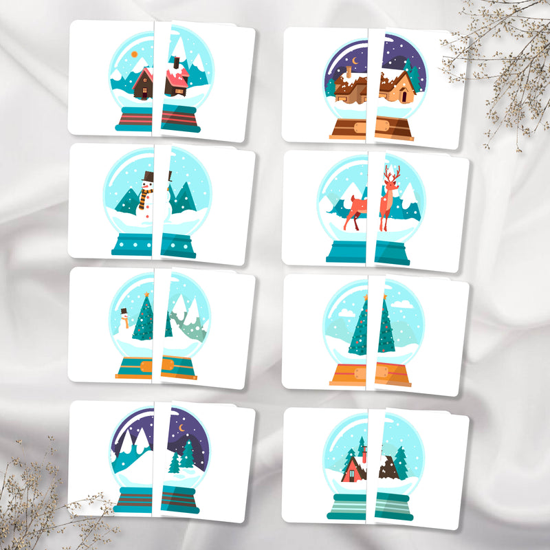Winter Snow Globes Symmetry Puzzle