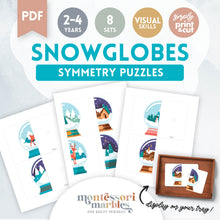 Load image into Gallery viewer, Winter Snow Globes Symmetry Puzzle

