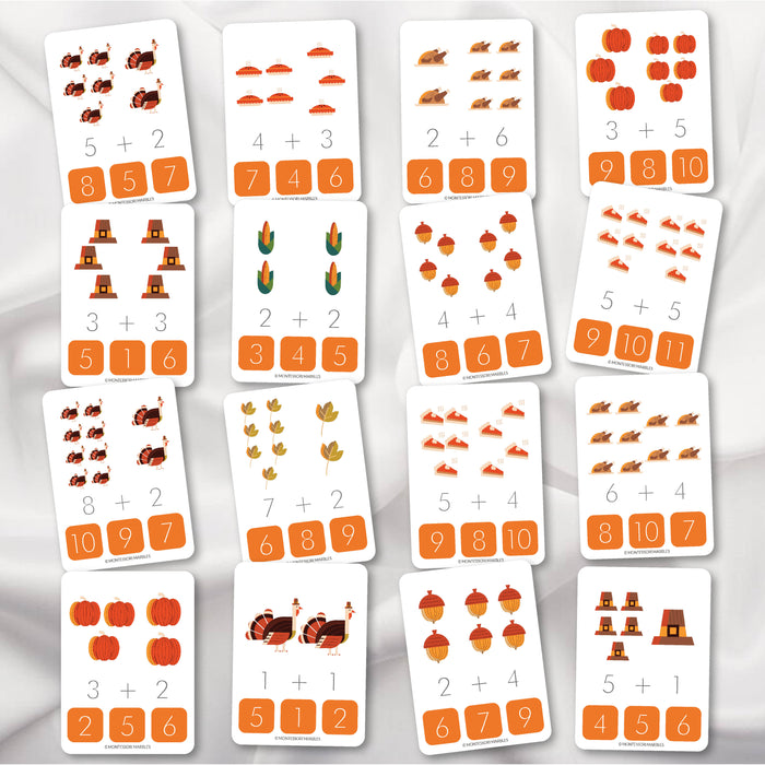 Thanksgiving Addition Clip Cards