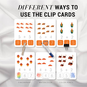 Thanksgiving Addition Clip Cards