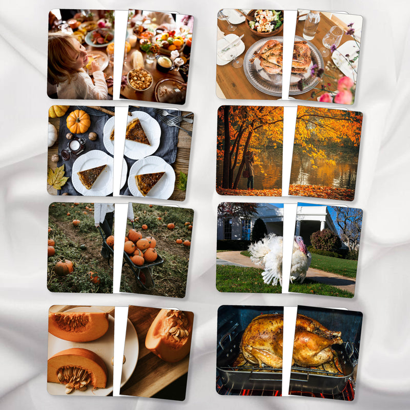 Thanksgiving two-piece picture puzzles with real photos — ages 3-6