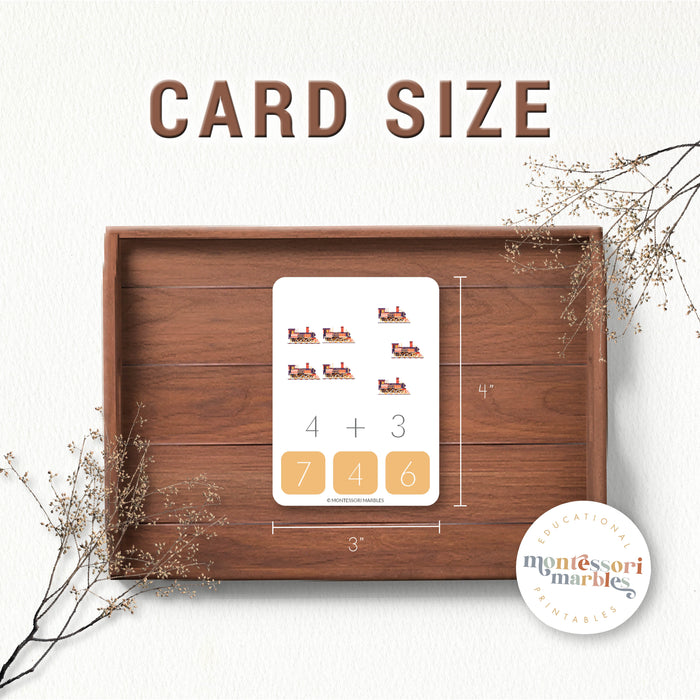 Train Addition Clip Cards