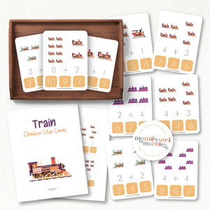 Train Addition Clip Cards