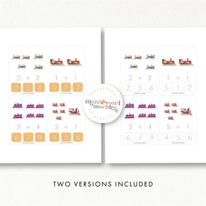 Train Addition Clip Cards