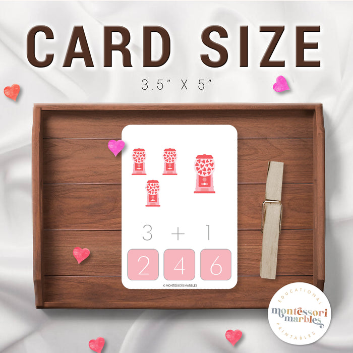 Valentine's Day Addition Clip Cards