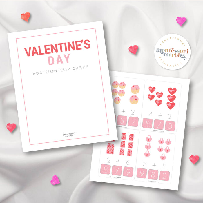 Valentine's Day Addition Clip Cards