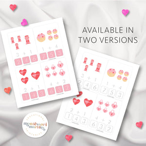 Valentine's Day Addition Clip Cards