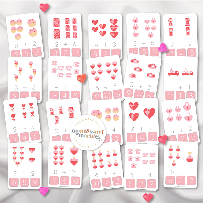 Valentine's Day Addition Clip Cards