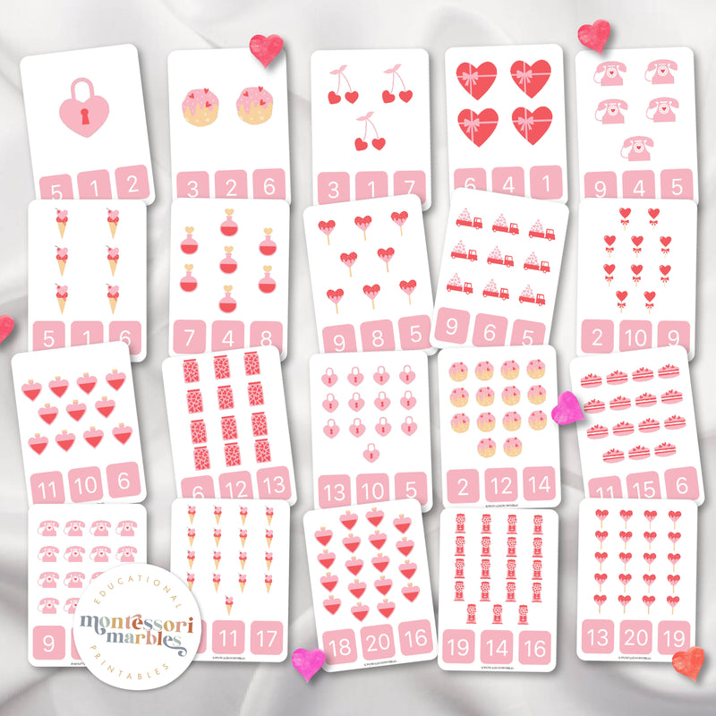 Valentine's Day Counting 1 to 20