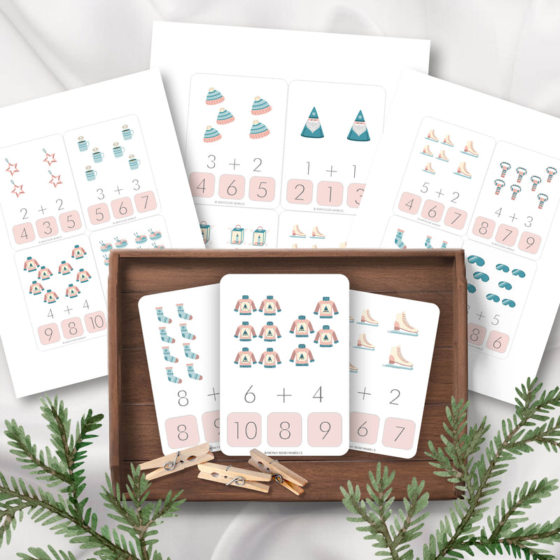 Winter Addition Clip Cards