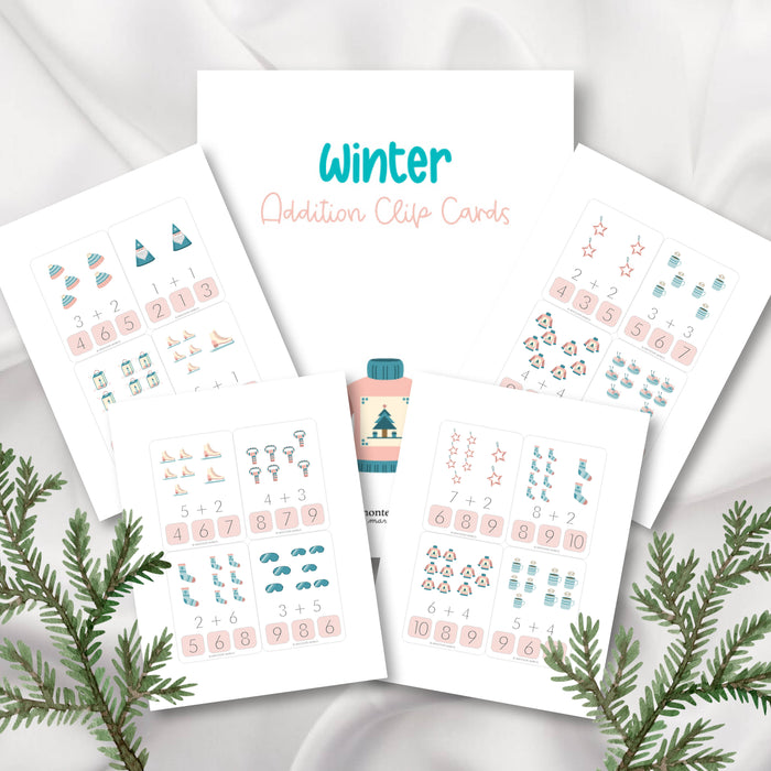 Winter Addition Clip Cards