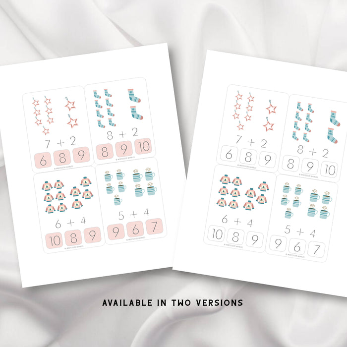 Winter Addition Clip Cards