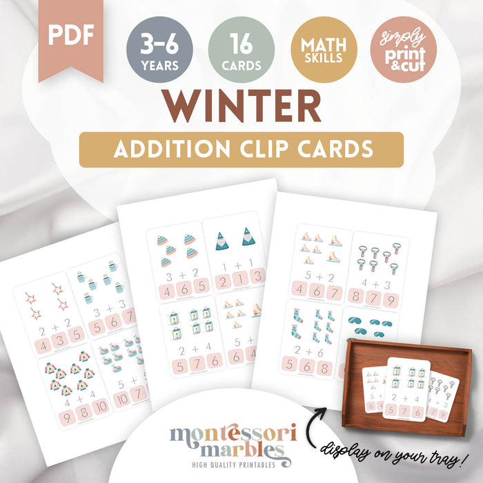 Winter Addition Clip Cards