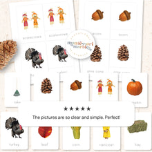 Load image into Gallery viewer, Fall Montessori Nomenclature Cards
