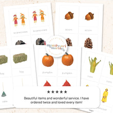 Load image into Gallery viewer, Fall Montessori Nomenclature Cards
