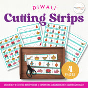 Diwali cutting strips for fine motor and scissor skills practice