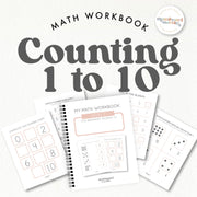 Beginner math workbook with counting 1-10 for ages 3-6