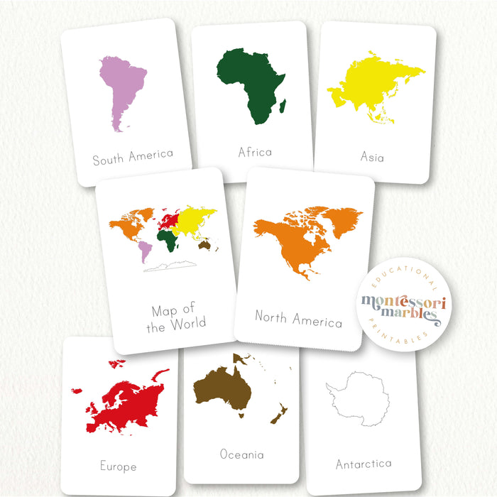 Continent Flash Cards