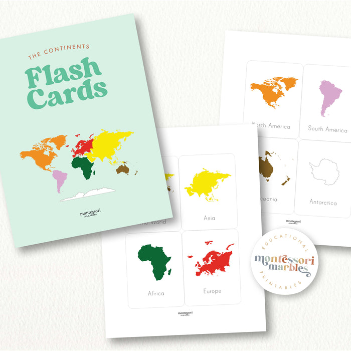 Continent Flash Cards