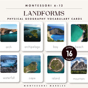 Landforms flash cards — learn geographic features like mountains, valleys, and plateaus