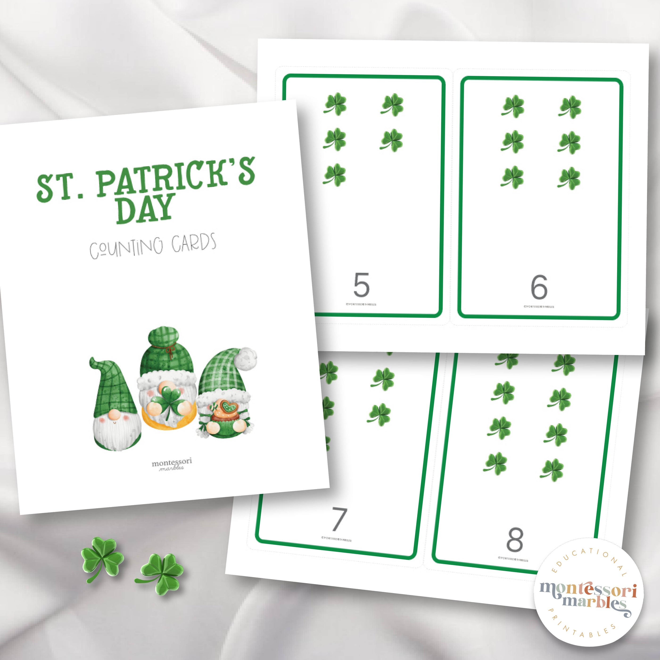 St Patrick's Day Counting 1 to 10 | Number Cards Ages 3-6 | March Math ...