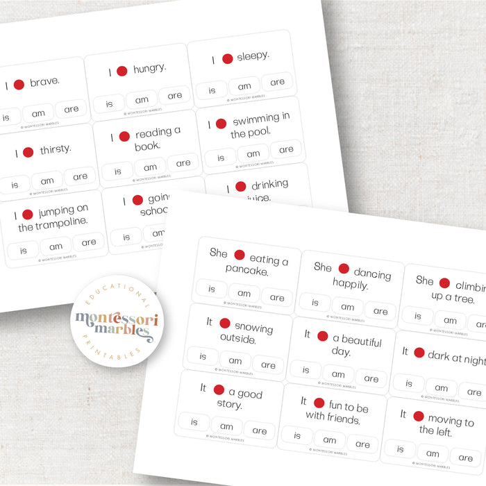 BE-Verb Clip Cards