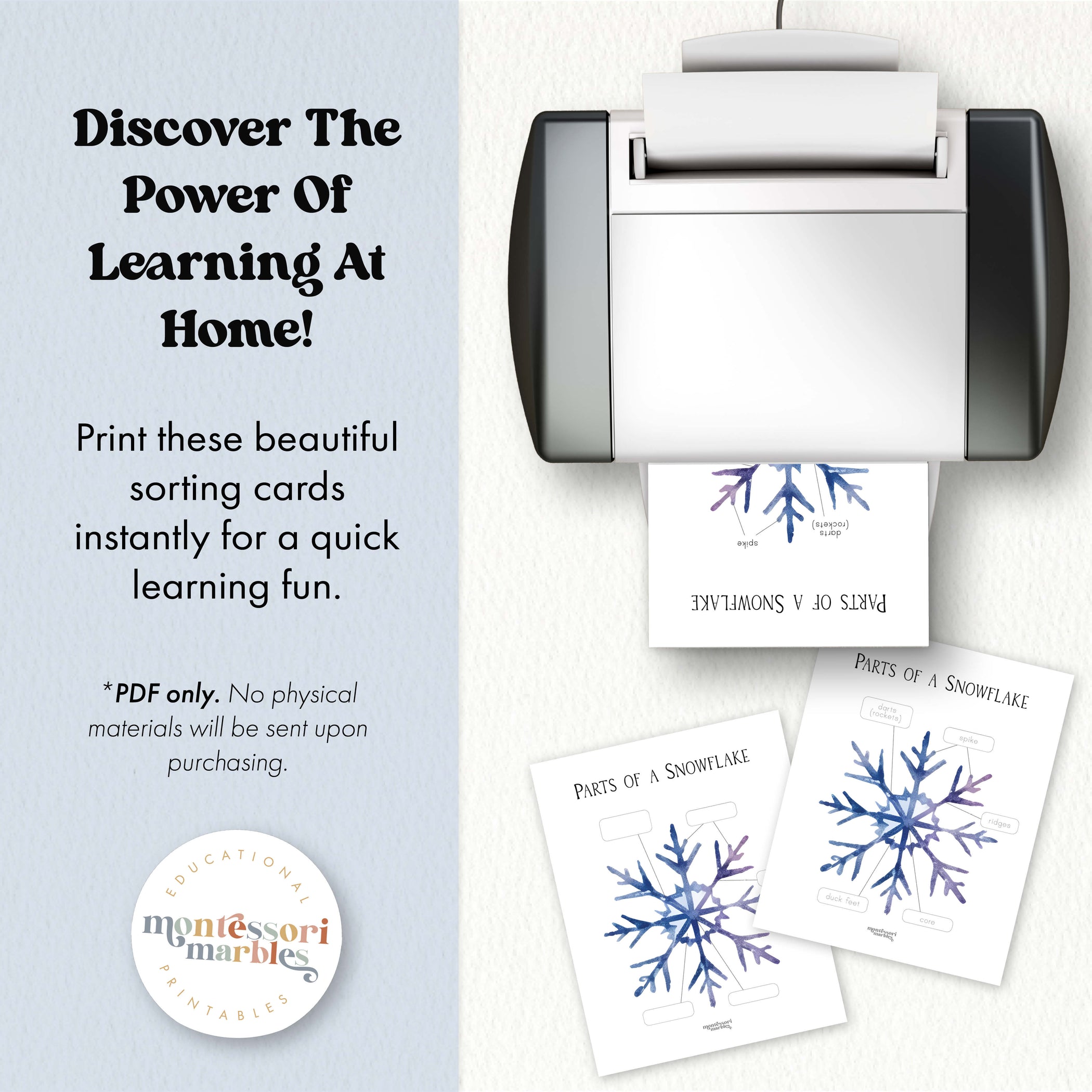 Snowflake Part Names Parts of a Snowflake Worksheet | Winter Science Activity Ages 4-9 ...