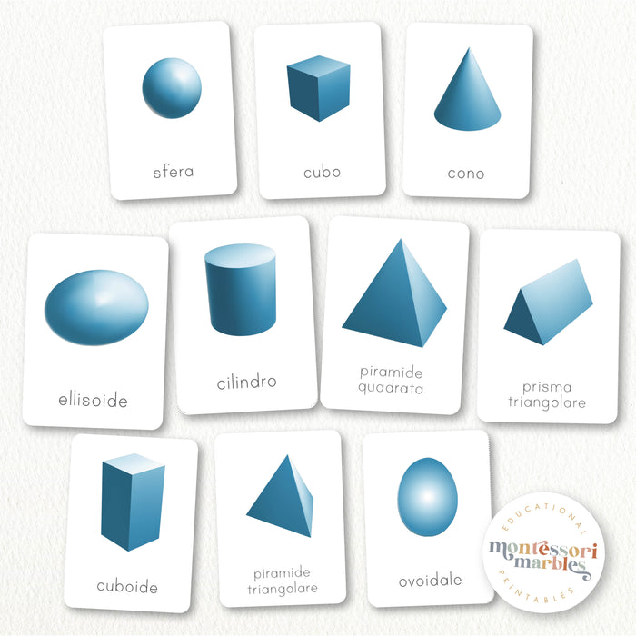 Geometria Solidi | Formes 3D Cartes de Nomenclature